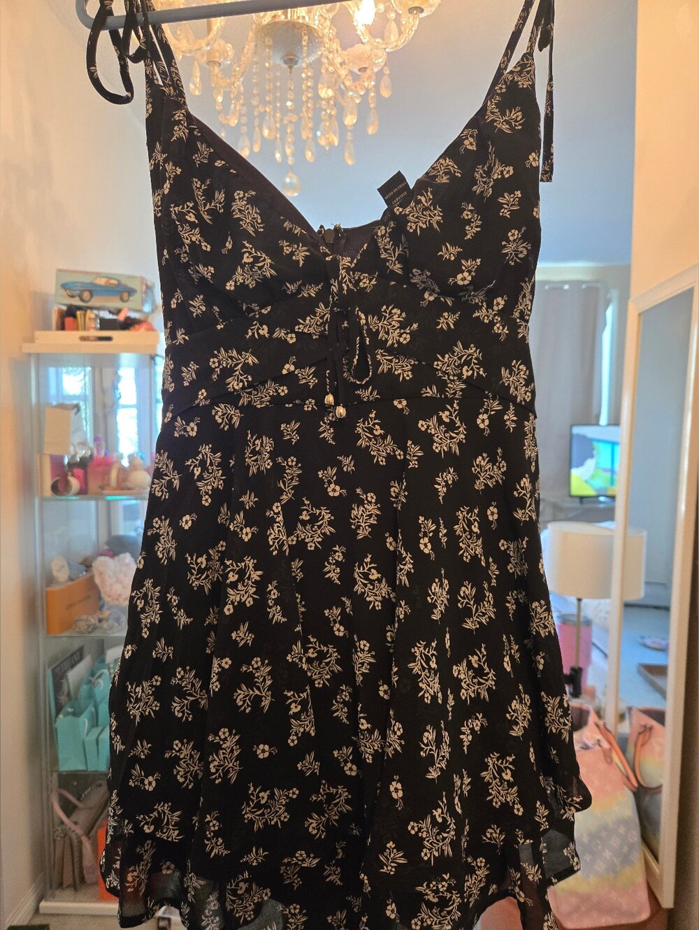 BNWOT Forever 21 Black Floral Mini Romper/Playsuit
